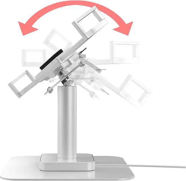 Alt view image 4 of 5 - iPad Desk Mount - CTA Tablet Desk Mount w/ 2 Port USB Hub - Universal Holder for iPad 8 Gen 10.2-Inch, iPad Pro, Galaxy Tab A 9.7-Inch, Galaxy Tab S3 9.7-Inch & 7-14" Tablets - White (PAD-USBUHW)