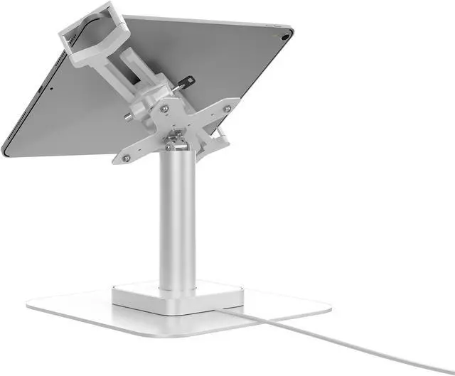 Alt view image 5 of 5 - iPad Desk Mount - CTA Tablet Desk Mount w/ 2 Port USB Hub - Universal Holder for iPad 8 Gen 10.2-Inch, iPad Pro, Galaxy Tab A 9.7-Inch, Galaxy Tab S3 9.7-Inch & 7-14" Tablets - White (PAD-USBUHW)
