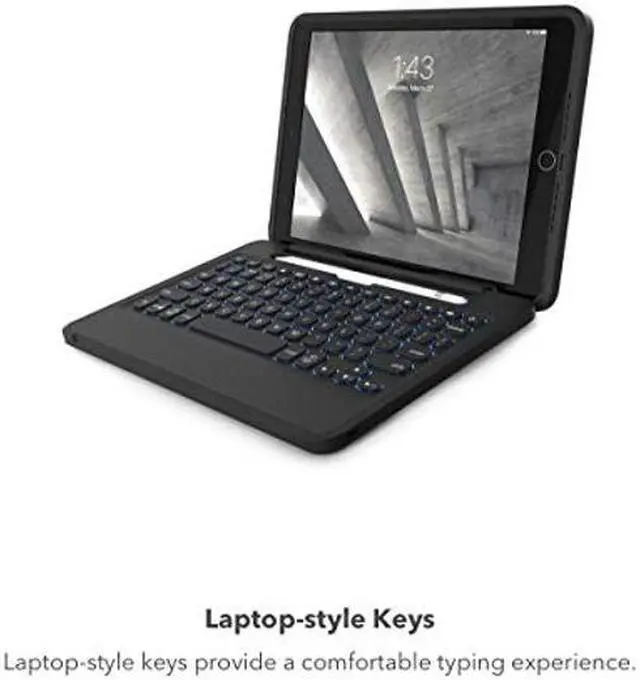 Alt view image 4 of 5 - ZAGG Rugged Book iPad Case with Detachable Magnetic-Hinged Keyboard for iPad Air 3, iPad Pro 10.5", and 10.2" (9th Gen), Multi-Device Bluetooth, Apple Pencil Holder, Long-Lasting Battery,Black