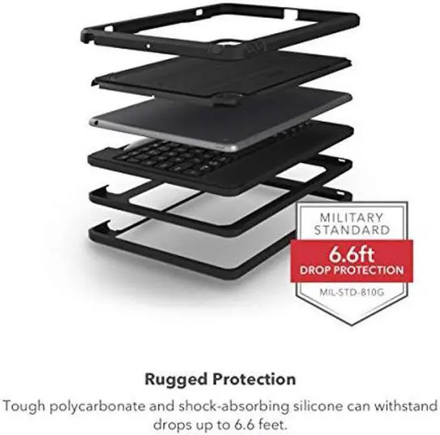 Alt view image 2 of 5 - ZAGG Rugged Book iPad Case with Detachable Magnetic-Hinged Keyboard for iPad Air 3, iPad Pro 10.5", and 10.2" (9th Gen), Multi-Device Bluetooth, Apple Pencil Holder, Long-Lasting Battery,Black