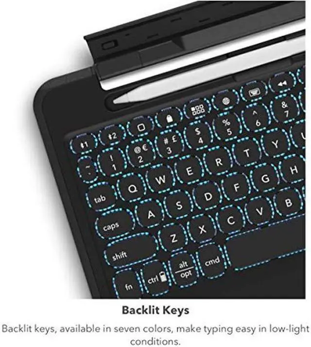 Alt view image 3 of 5 - ZAGG Rugged Book iPad Case with Detachable Magnetic-Hinged Keyboard for iPad Air 3, iPad Pro 10.5", and 10.2" (9th Gen), Multi-Device Bluetooth, Apple Pencil Holder, Long-Lasting Battery,Black