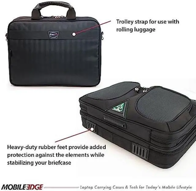 Alt view image 5 of 5 - Mobile Edge ScanFast Checkpoint and Eco Friendly Laptop Briefcase 16 Inch PC, 17 Inch Compatible with Macbook for Men, Women, Business Travel, Black MESFBC2.0