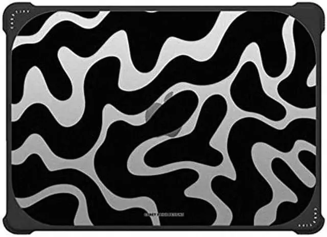 Alt view image 2 of 4 - CASETiFY Bounce MacBook Pro 14" (2021/2023) Case [Enhanced Protective Corner Design/Ventilation Cutouts/Anti-Slip Grip] - Black Abstract Shapes by Corey Paige Designs - Clear Black