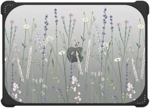 Alt view image 2 of 4 - CASETiFY Bounce MacBook Pro 14" (2021/2023) Case [Enhanced Protective Corner Design/Ventilation Cutouts/Anti-Slip Grip] - Gigi Garden Florals - MacBook - Clear Black