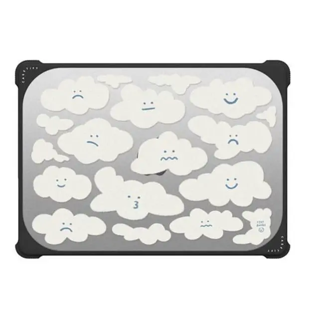 Alt view image 2 of 4 - CASETiFY Bounce MacBook Pro 14-inch (M1-M5) Case [Enhanced Protective Corner Design/Ventilation Cutouts/Anti-Slip Grip] - Cute Clouds by Eggsdoodz - Clear Black