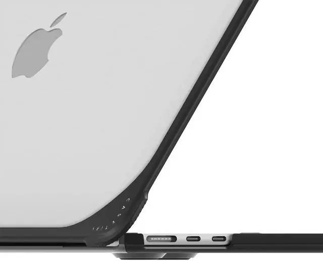 Alt view image 2 of 4 - CASETiFY Bounce MacBook Air 15" (2023) Case [Enhanced Protective Corner Design/Ventilation Cutouts/Anti-Slip Grip] - Clear Polka Daubs Hearts - Clear Black