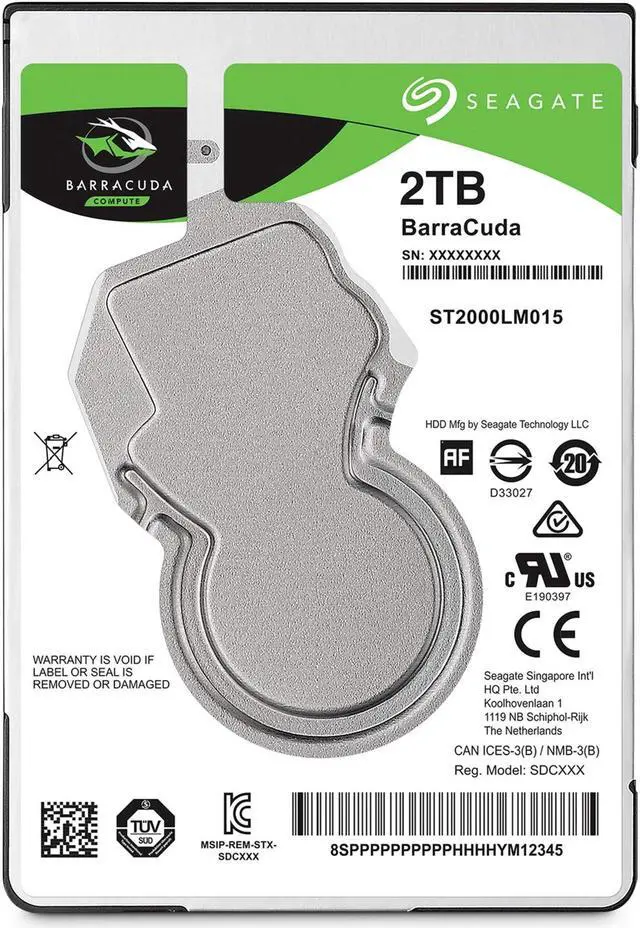 Alt view image 2 of 5 - Seagate BarraCuda 2TB Internal Hard Drive HDD - 2.5 Inch SATA 6Gb/s 5400 RPM 128MB Cache for Computer Desktop PC - Frustration Free Packaging (ST2000LM015)