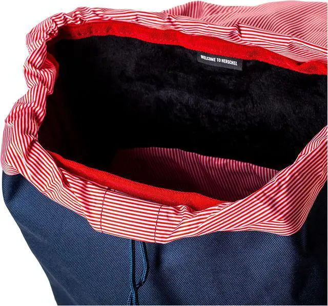 Alt view image 4 of 4 - Herschel Little America Laptop Backpack, Navy/Tan Synthetic Leather, Mid-Volume 17.0L