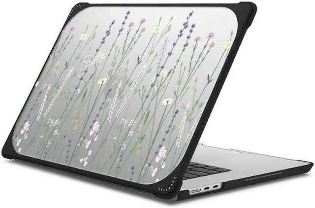 Alt view image 4 of 4 - CASETiFY Bounce MacBook Air 15-inch (M2/M3/M4) Case [Enhanced Protective Corner Design/Ventilation Cutouts/Anti-Slip Grip] - Gigi Garden Florals - MacBook - Clear Black