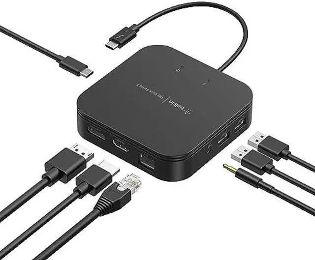 Main image of Belkin Thunderbolt 3 Dock Core With Thunderbolt 3 Cable - Usb C Hub - 7-In-1 Docking Station For Macs & Windows, 60W Upstream Charging, With Gigabit Ethernet, Displayport & Audio Ports