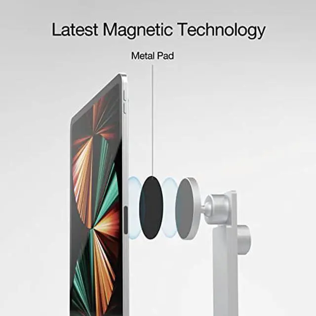 Alt view image 2 of 5 - Just Mobile AluDisc Max 360deg-Directional Magnetic Aluminum Desk Tablet Stand Holder Tilt Swivel Rotate Angle Adjust Height 12" for All iPad and Tablets (ST-550SI)