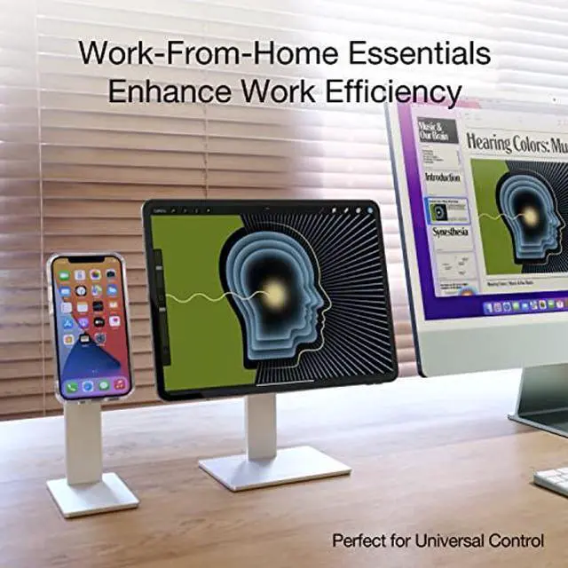 Alt view image 5 of 5 - Just Mobile AluDisc Max 360deg-Directional Magnetic Aluminum Desk Tablet Stand Holder Tilt Swivel Rotate Angle Adjust Height 12" for All iPad and Tablets (ST-550SI)