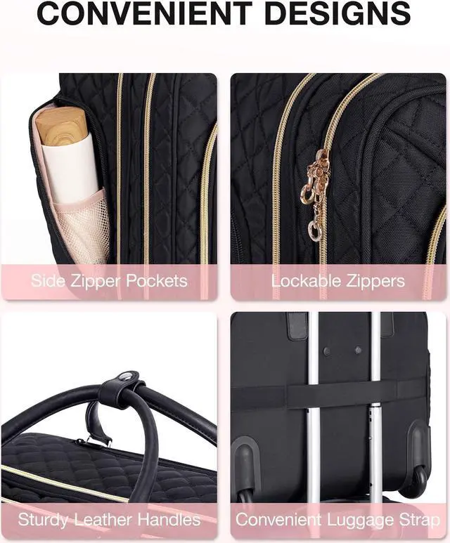 Alt view image 4 of 5 - BAGSMART Rolling Laptop Bag Women, Briefcase for 17.3 Inch with Wheels Computer Case Work Travel Business