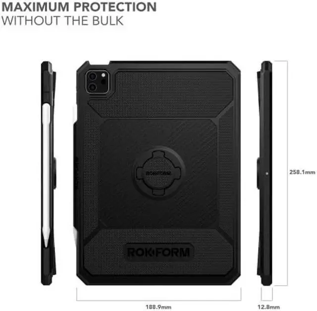 Alt view image 5 of 5 - Rokform - Rugged iPad Case 10.9-11 Inch, Magnetic Case with RokLock Twist Lock, Compatible with iPad Air 5 (2022), iPad Air 4 (2020), and The iPad Pro 11" 5th/4th/3rd gen (2021/2020/2018) - Black