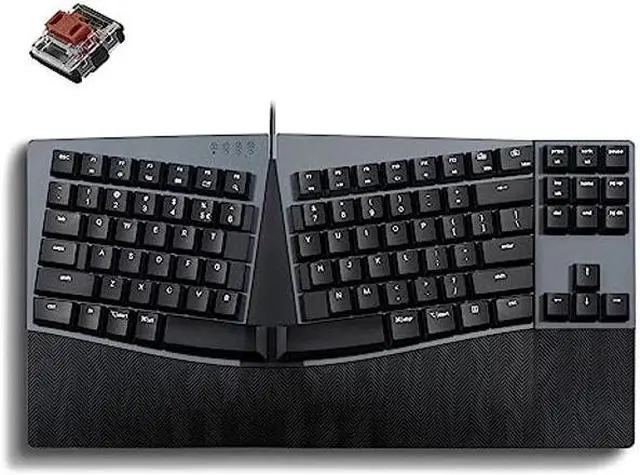 Main image of Perixx PERIBOARD-335BR Wired Ergonomic Mechanical Compact Keyboard - Low-Profile Brown Tactile Switches - Programmable Feature with Macro Keys - Compatible with Windows and Mac OS X - US English