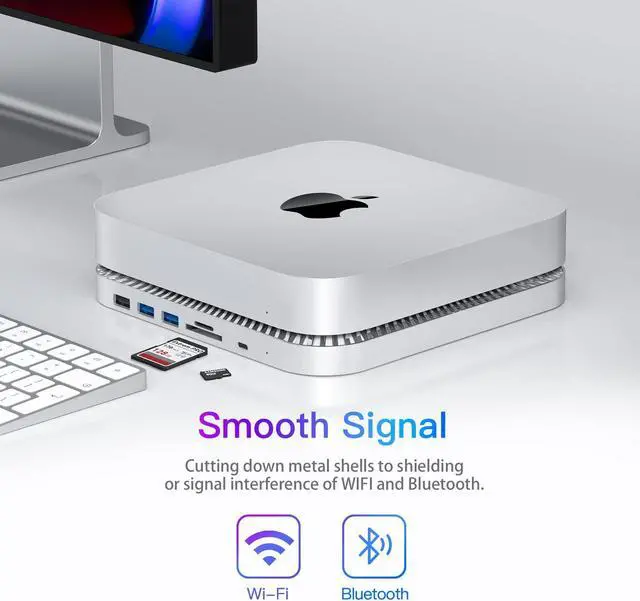 Alt view image 5 of 5 - RayCue Mac Hub & Stand with SSD - Type-C, USB 3.0/2.0 Ports, Card Readers - Fits 2.5 Inch SSD, for Mac Studio, Mac Mini M1/M2