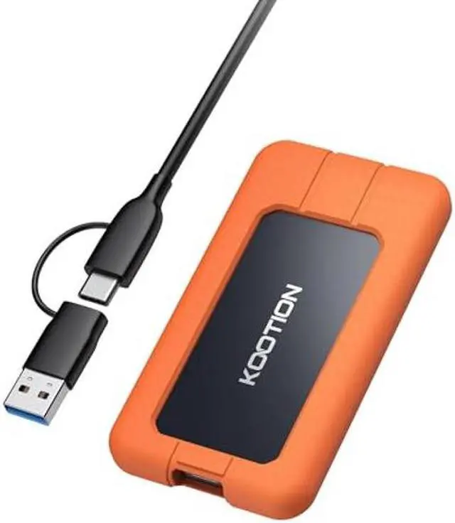 Alt view image 2 of 5 - KOOTION Portable SSD 1TB USB-C Up to 2000MB/s USB 3.2 External SSD USB 3.2 Gen 2x2 Portable Solid State Drive with Protective Case Shockproof Waterproof Type-C External Solid State Drive for PC/Mac