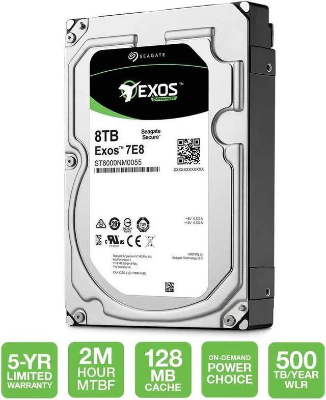 Alt view image 2 of 5 - Seagate Exos 7E8 4TB 512n SATA 128MB Cache 3.5-Inch Enterprise Hard Drive (ST4000NM0035), Mechanical Hard Disk