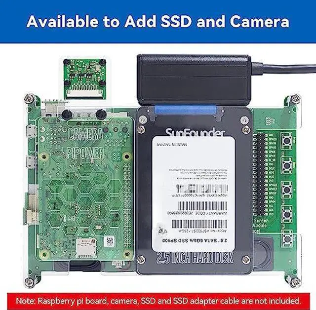 Alt view image 5 of 5 - SunFounder 7 Inch Touchscreen for RPI 4,1024X600 IPS Display, USB HDMI Portable Mini Monitor, Upgraded 7in Touch Screen for RPI 4 Monitor with Stand and Dual Speakers