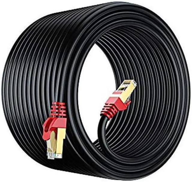 Main image of Maximm Cat7 Heavy Duty Outdoor Cable - Black - Zero Lag Pure Copper, Waterproof Ethernet Cable Suitable for Direct Burial Installations. (250 Feet)