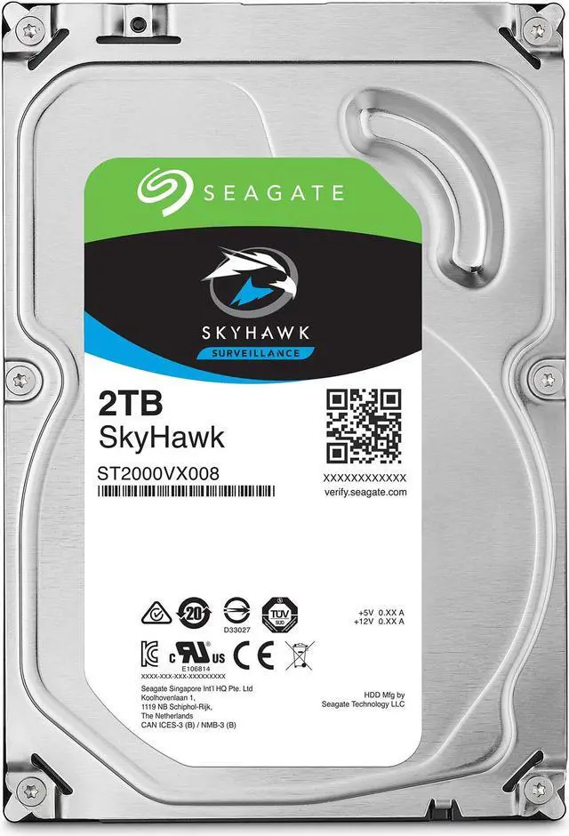 Alt view image 2 of 4 - SEAGATE ST2000VXZ08 Skyhawk 2TB Surveillance Hard SATA 6Gb/s 64MB Cache 3.5" Internal Drive-Frustration Free Packaging (ST2000VX008),Mechanical Hard Disk