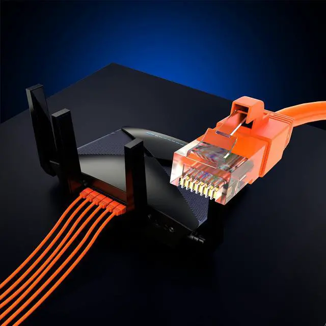 Alt view image 2 of 5 - Maximm Cat 6 Ethernet Cable 8 Ft, (50-Pack) Cat6 Cable, LAN Cable, Internet Cable, Patch Cable and Network Cable - UTP (Orange) 8 Feet ethernet Cord