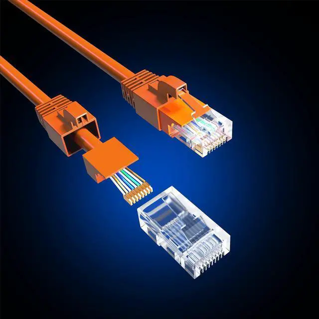 Alt view image 4 of 5 - Maximm Cat 6 Ethernet Cable 8 Ft, (50-Pack) Cat6 Cable, LAN Cable, Internet Cable, Patch Cable and Network Cable - UTP (Orange) 8 Feet ethernet Cord