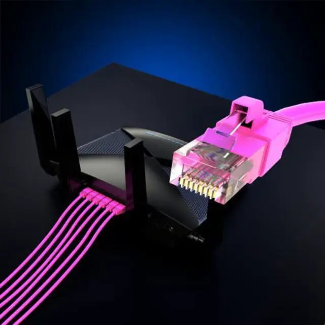 Alt view image 2 of 5 - Maximm Cat 6 Ethernet Cable 8 Ft, (50-Pack) Cat6 Cable, LAN Cable, Internet Cable, Patch Cable and Network Cable - UTP (Pink) 8 Feet ethernet Cord