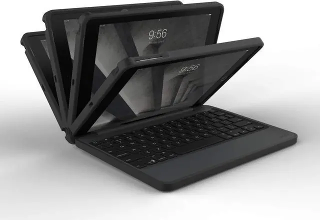 Alt view image 3 of 3 - ZAGG Rugged Book Detachable Case and Magnetic-Hinged Keyboard for iPad Air, iPad Air 2, & iPad 9.7 inch, - Multi-Device Bluetooth Pairing, Backlit Keyboard - USB-C to USB-C Cable Included (Black)