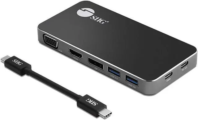 Main image of SIIG 4K USB-C MST Laptop Docking Station Thunderbolt 3 Compatible with 100W PD Supports Windows & Chromebooks, Mac M1/M2/M3 Pro/Max for Single Extend Video Output only