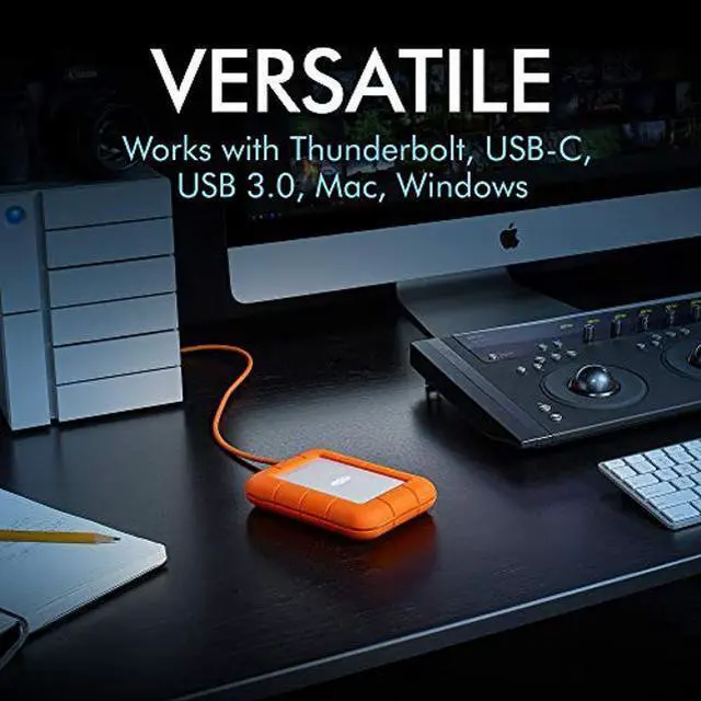 Alt view image 2 of 5 - LaCie Rugged Mini 2TB External Hard Drive Portable HDD - USB 3.0/ 2.0 Compatible, Drop Shock Dust Rain Resistant Shuttle Drive, For Mac And PC Computer (LAC9000298), orange