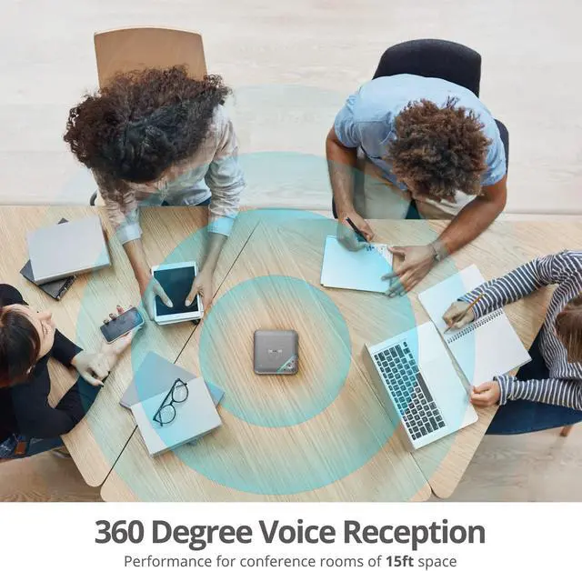 Alt view image 4 of 5 - SIIG Conference Room Omnidirectional Microphone, USB-C Speakerphone, Multi Port Mini Dock with 1x 4K HDMI, USB 3.0 Ports and PD 100W, Plug-N-Play, Mac and Windows, Silver (JU-DK0S11-S1)