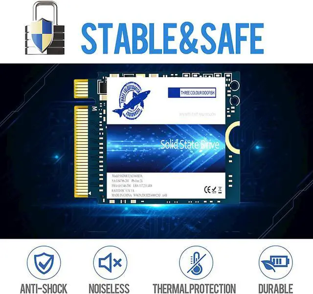 Alt view image 4 of 5 - Dogfish SSD M.2 2230 NVMe PCIe 4.0 1TB 3D TLC NAND Gaming Internal Solid State Drive for Steam Deck PS5 Surface Pro Laptop Desktop (M.2 2230 NVMe 4.0, 1TB)