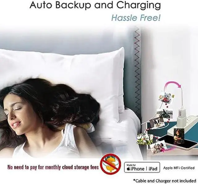 Alt view image 2 of 5 - PioData iXflash Cube 512GB Photo Storage Device Apple MFi Certified USB Type A for iPhone & iPad, Auto Backup Photos & Videos