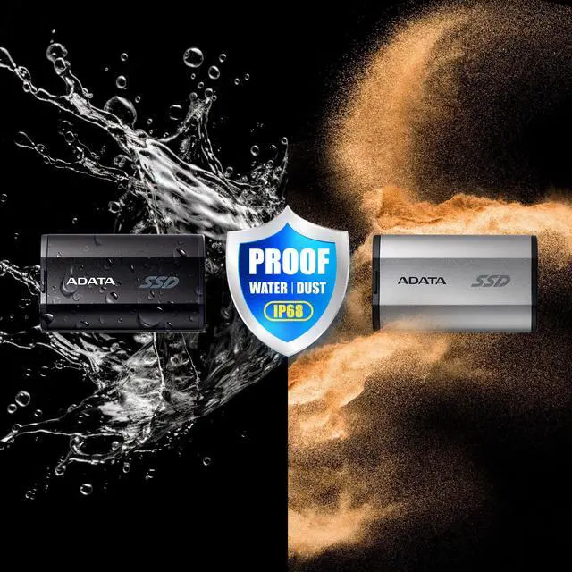 Alt view image 5 of 5 - ADATA SD810 1000G Portable SSD - IP68 Water Resistance Up to 2000 MB/s USB 3.2 Gen 2 USB-C External Solid State Drive - Black for iPhone 15Pro/Max, Android (SD810-1000G-CBK)