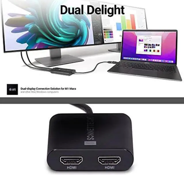 Alt view image 2 of 5 - Sonnet DisplayLink Dual 4K HDMI Adapter for M1 Macs