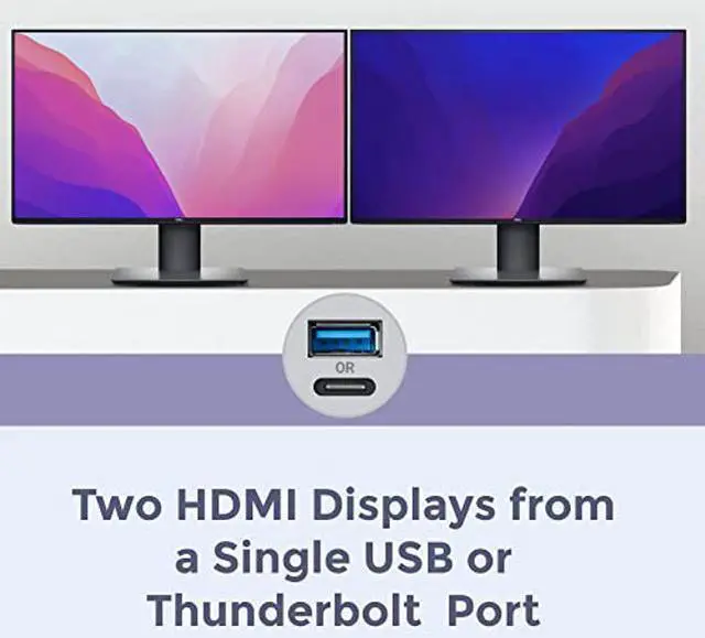 Alt view image 3 of 5 - Sonnet DisplayLink Dual 4K HDMI Adapter for M1 Macs