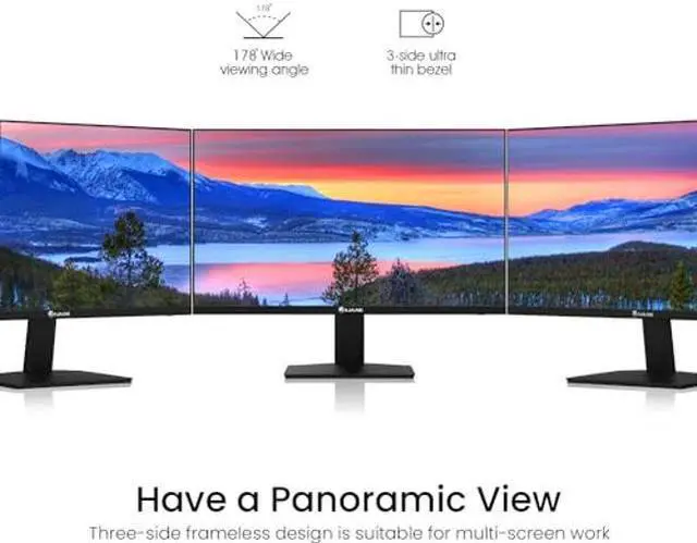 Alt view image 4 of 5 - HAJAAN 24" FHD(1920 x1080) IPS Desktop Monitor, 75Hz Refresh Rate with Ultra Thin Bazel, Best for Office & Home, HDMI, VGA Ports | Monitor for PC, Wall Mountable, Black (S2424i)- New