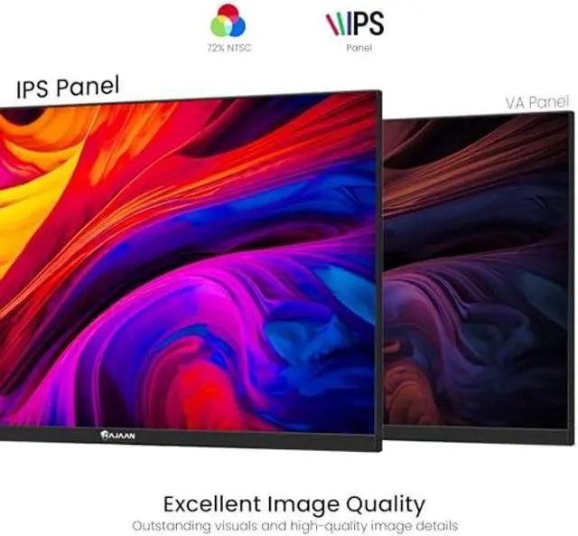 Alt view image 5 of 5 - HAJAAN 24" FHD(1920 x1080) IPS Desktop Monitor, 75Hz Refresh Rate with Ultra Thin Bazel, Best for Office & Home, HDMI, VGA Ports | Monitor for PC, Wall Mountable, Black (S2424i)- New