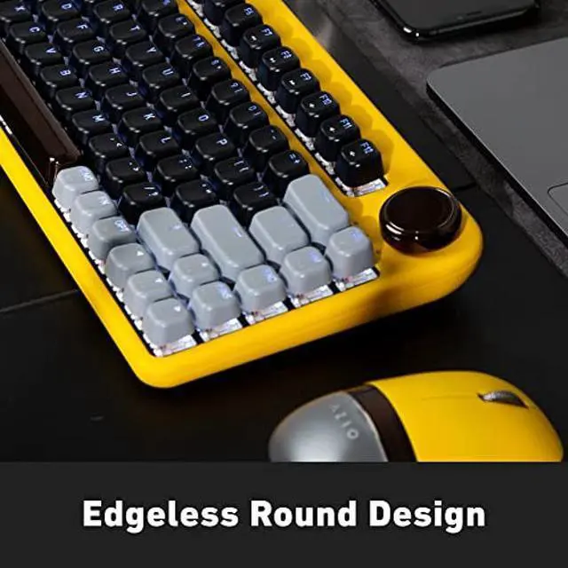 Alt view image 2 of 5 - Azio IZO Wireless BT5/USB PC & Mac Mechanical Keyboard, Pre-Lubed Red Switches, Golden Iris (IK412)