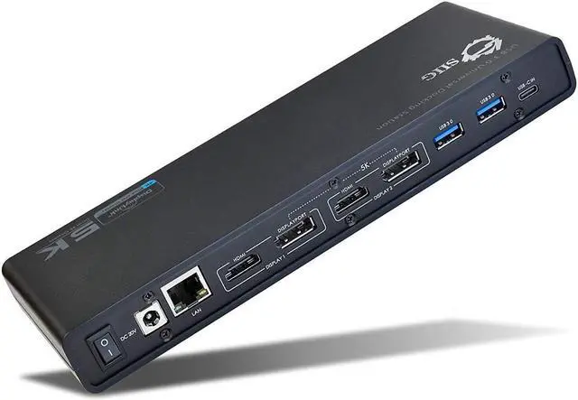 Main image of SIIG USB Type C 4K Dual Monitor Docking Station - Dual 4K@60HZ or Single 5K@60Hz Video Laptop Dock - Thunderbolt 3 Compatible (2 HDMI, 2 DisplayPort Outputs, Gigabit Ethernet, 6 USB 3.0 Ports)