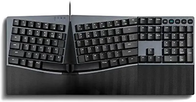 Main image of Perixx PERIBOARD-535BR Wired Ergonomic Mechanical Split Keyboard - Low-Profile Brown Tactile Switches - Programmable Feature with Macro Keys - Compatible with Windows and Mac OS X - US English, Black