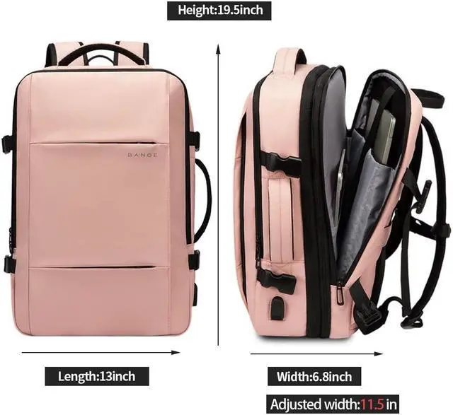 Alt view image 5 of 5 - BANGE 45L Backpack For Women, Weekend Expandable Travel Backpacks,Business Laptop Backpack For 17.3 Laptop,Women's Suitcase Backpack