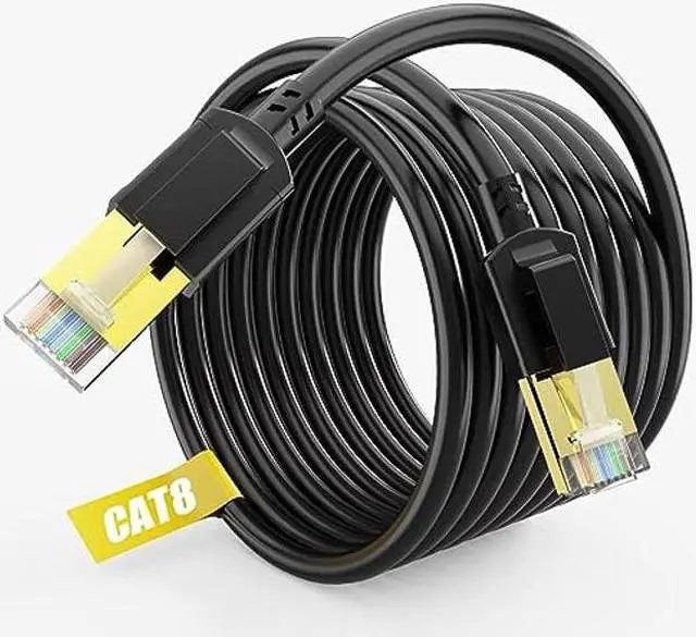 Main image of Cat 8 Ethernet Cable 200ft Shielded, Indoor&Outdoor, Heavy Duty High Speed Direct Burial 26AWG Cat8 Network Wire, 40Gbps 2000Mhz SFTP Patch Cord, in Wall&Weatherproof RJ45 Cable for Router/Modem/Xbox