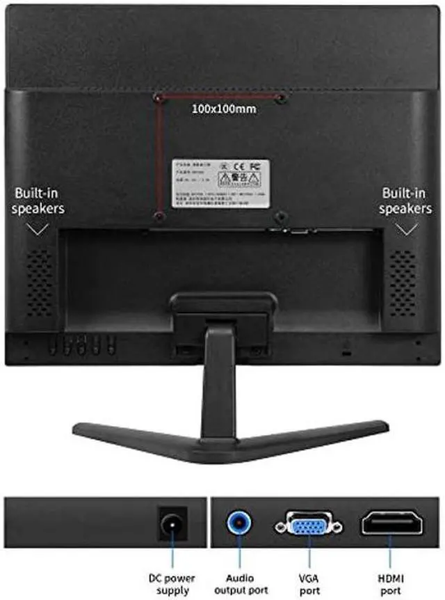 Alt view image 5 of 5 - Thinlerain PC Monitor 17-inch 4:3 LED Backlit Monitor 1280 X 1024, 60 Hz Refresh Rate, 5Ms Response Time, VESA Mountable, VGA, HDMI, TN Panel, Built-in Speakers