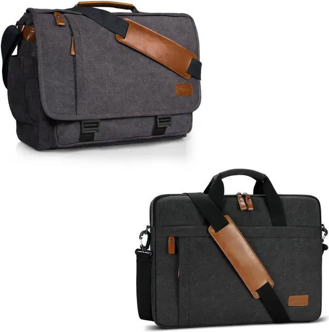 Main image of ESTARER 17-17.3 Inch Water-resistance Canvas Computer Messenger Bag & 17-17.3 Inch Laptop Case for Men Water-resistant Canvas Computer Bag, Notebook Laptop Carrying Case