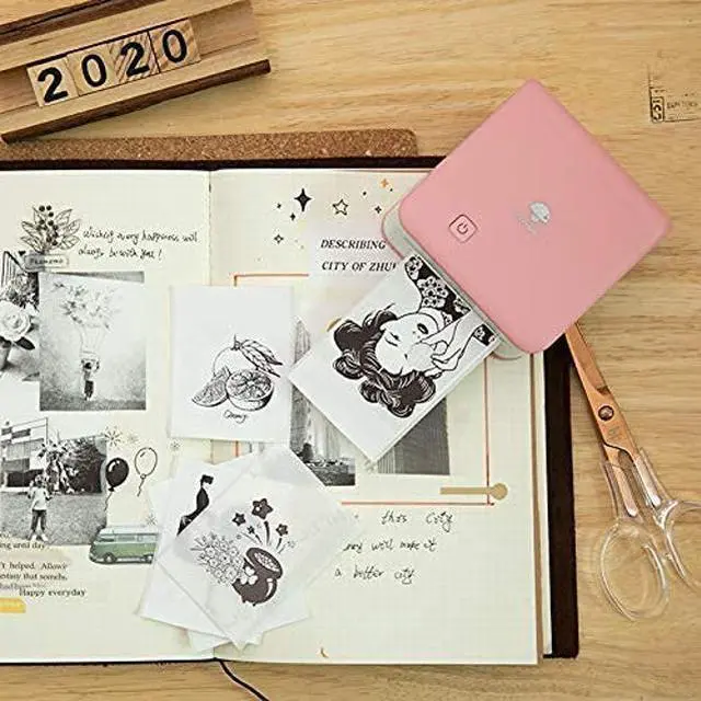 Alt view image 4 of 5 - Phomemo M02 Pro Mini Printer- Bluetooth Thermal Photo Printer with 3 Rolls Colorful Sticker Paper, Compatible with iOS + Android for Plan Journal, Study Notes, Art Creation, Work, Gift, Pink