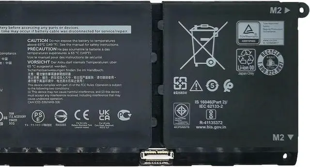 Alt view image 3 of 5 - EPYOBW V6W33 Laptop Battery 54Wh 15V Compatible with Dell Latitude 3330 3430 3530 / Inspiron 3520 5320 5420 / Inspiron 7415 7425 2-in-1 / Vostro 3510 5310 5410 Series G91J0 0FH3K2 0MVK11 TN70C