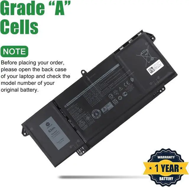 Alt view image 3 of 5 - JIAZIJIA 7FMXV TN2GY 4M1JN Laptop Battery Replacement for Dell Latitude 5320 7320 7420 7520 P138G P138G001 P139G P139G001 P133G P133G001 P134G P135G P136G P110F Series 0TN2GY 04M1JN 1PP63 15.2V 63Wh