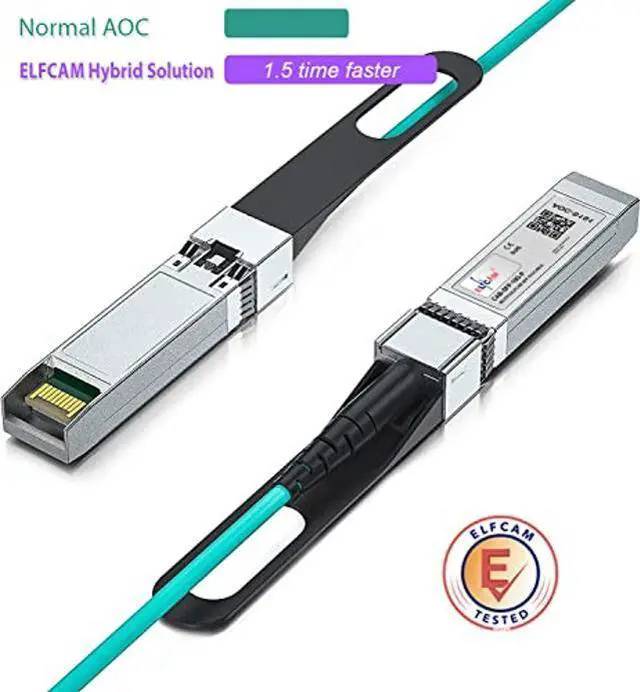 Alt view image 3 of 5 - Elfcam(r) - 30m/98.42ft Fiber Optic Cable OM3 SFP+ to SFP+ AOC 10Gbps, Compatible with SFP-10G-AOC, 30 Meters
